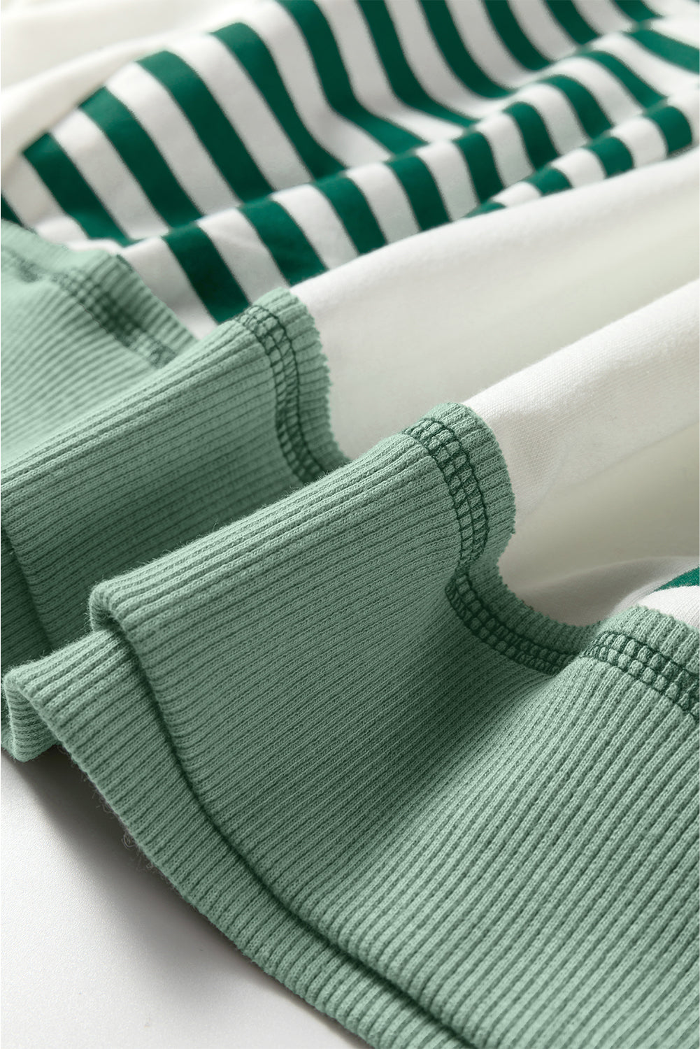 Red Stripe Colorblock Patchwork Contrast Stitching Oversize Sweatshirt