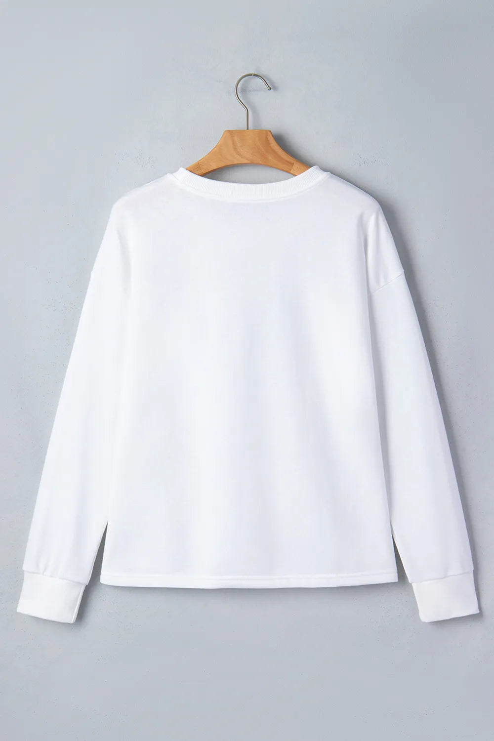 Top Baseball Bow Print Round Neck Long Sleeve Casual