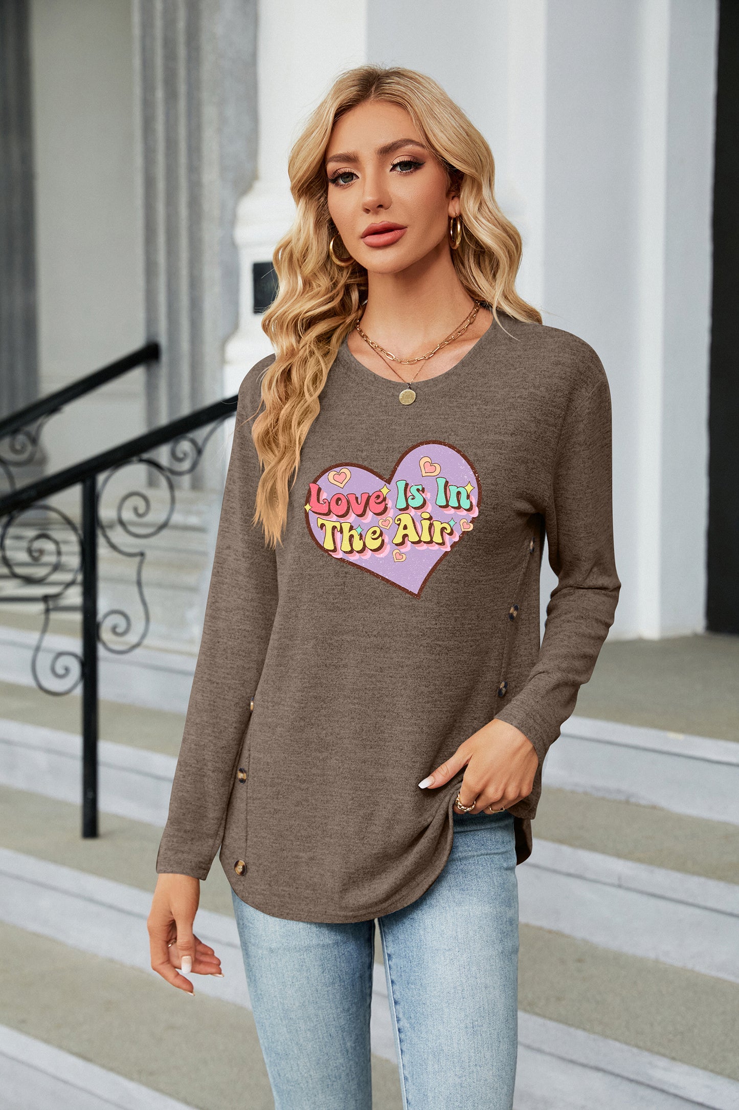 Valentine's Day Love Is In The Air Heart Graphic Top