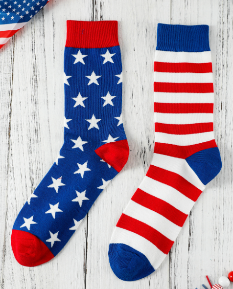 Sail Blue American Flag Pattern Soft Knitted Socks