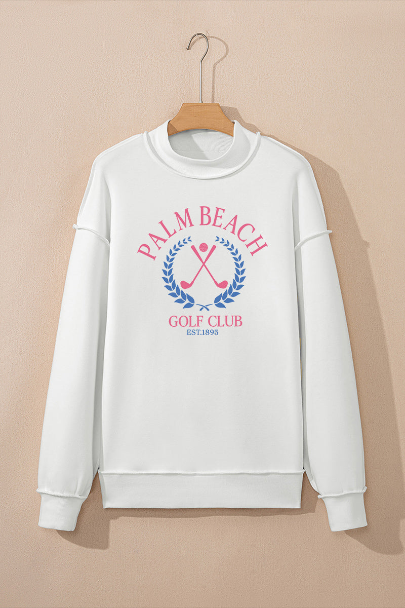 Golf Graphic Cotton Blend Sweatshirt Casual Reversible Pullover