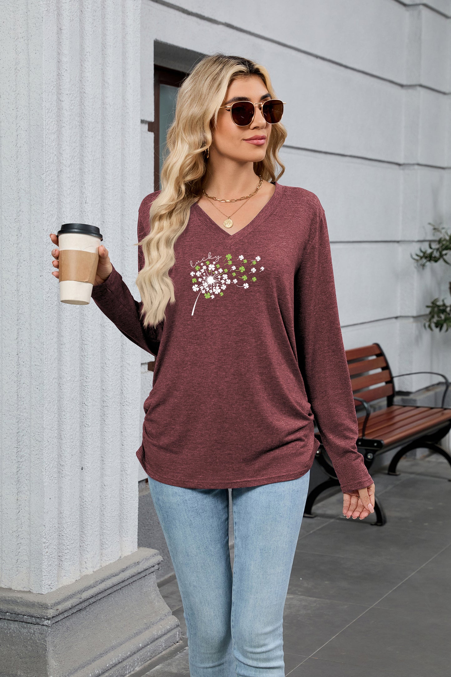 Saint Patrick’s Day Lucky Clover Dandelion Graphic Tee