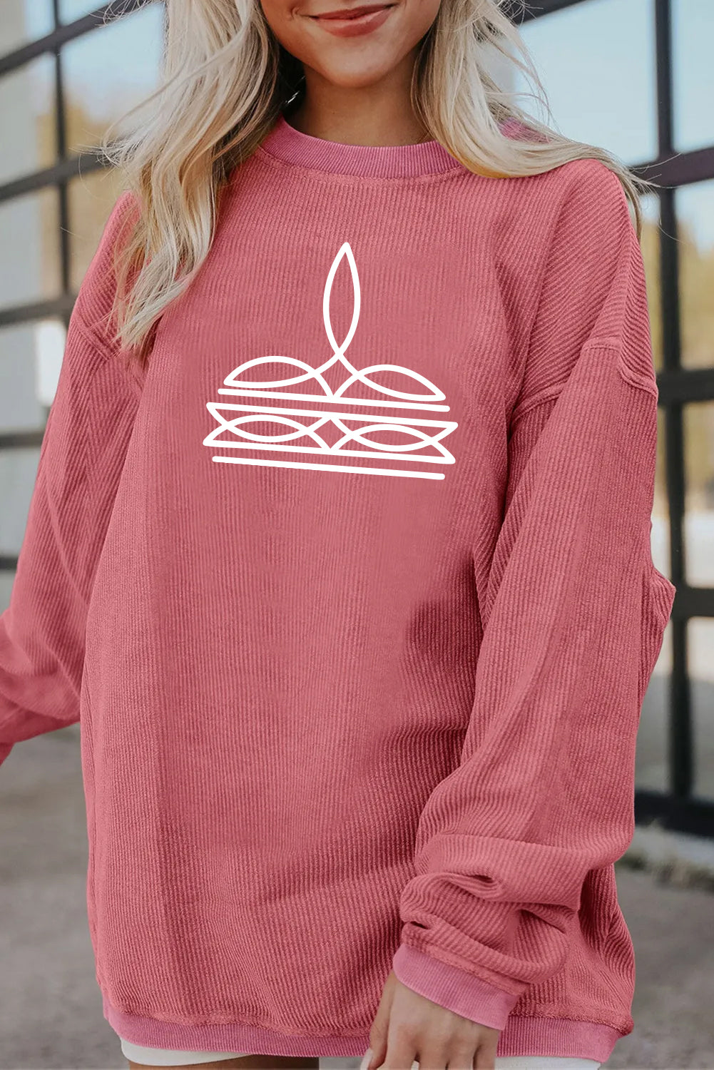 Western Minimal Line Art Casual Sweatshirt