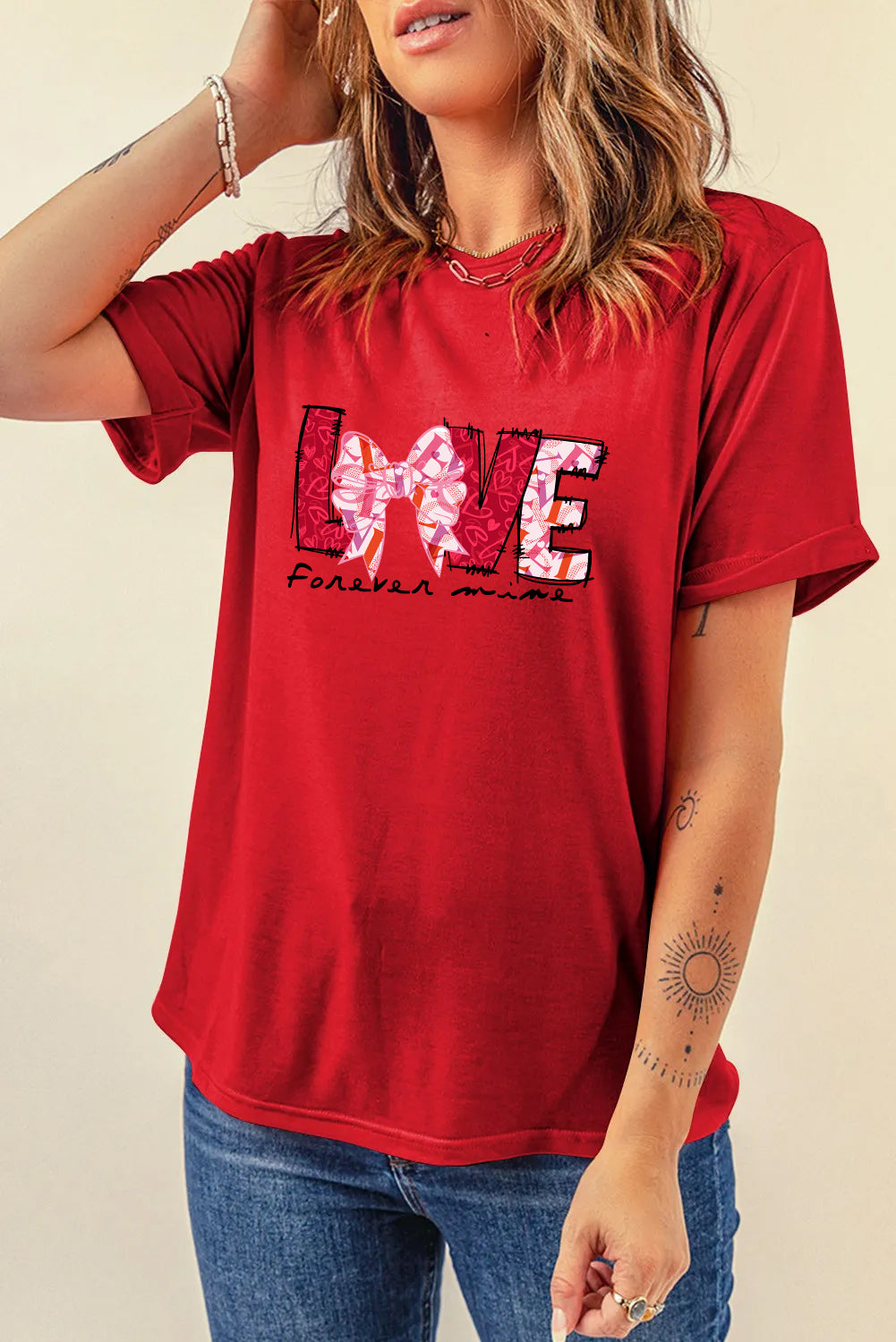 Valentine’s Day LOVE Bow Forever Mine Tee