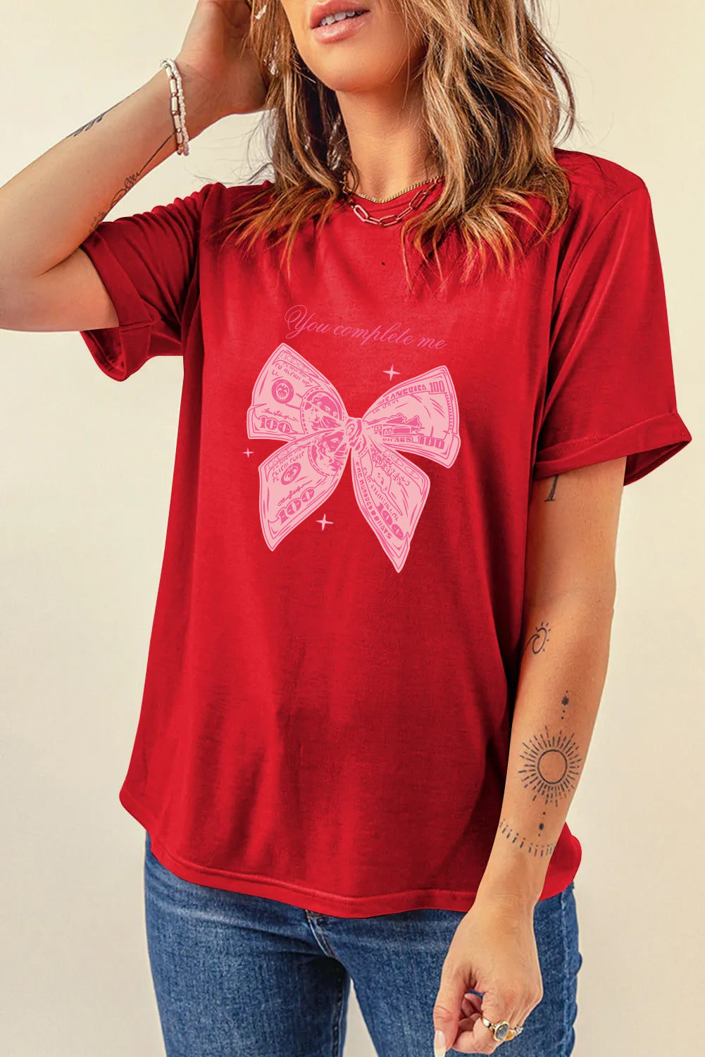 Valentine’s Day You Complete Me Bow Graphic Tee