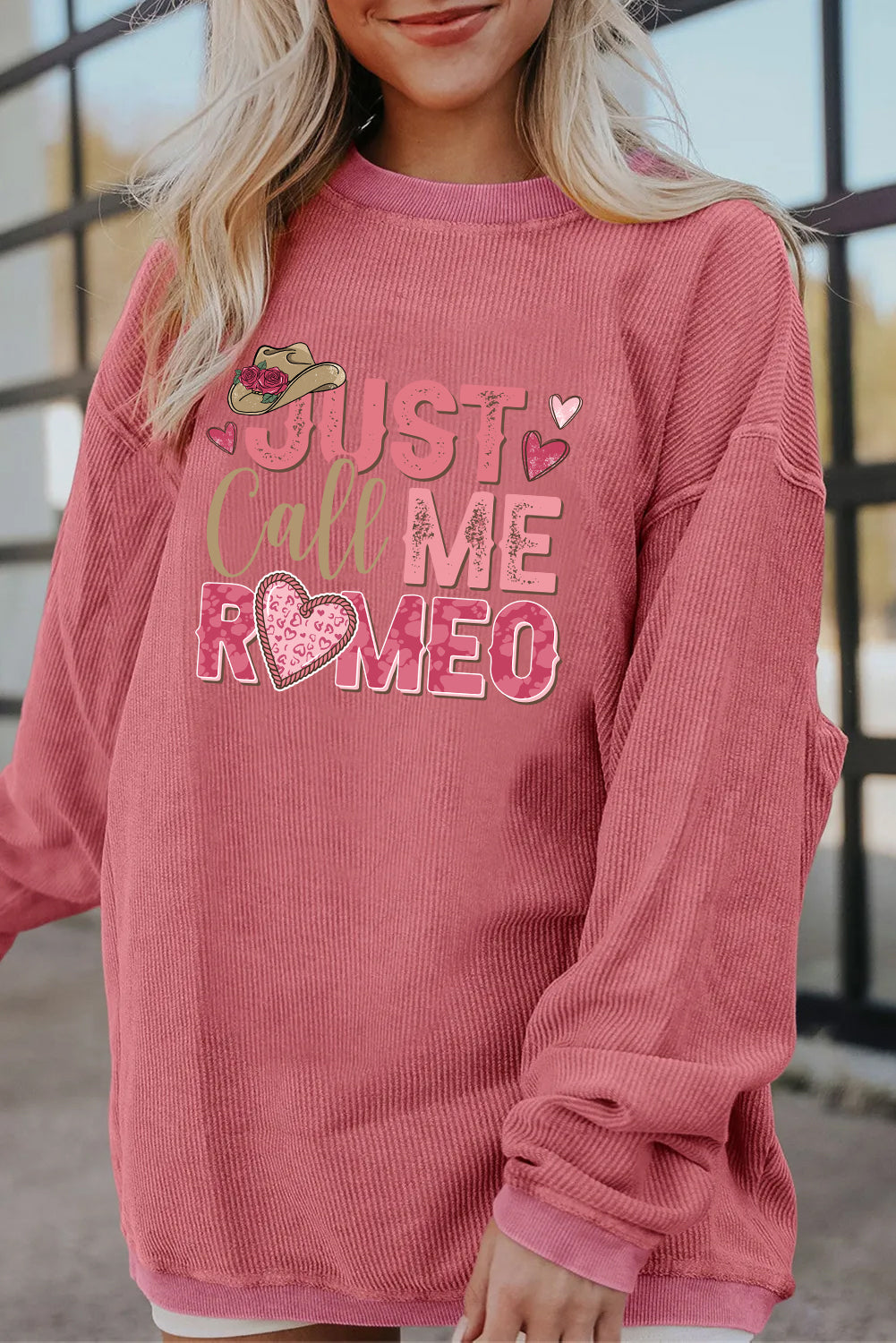 Valentine’s Day Just Call Me Romeo Graphic Sweatshirt