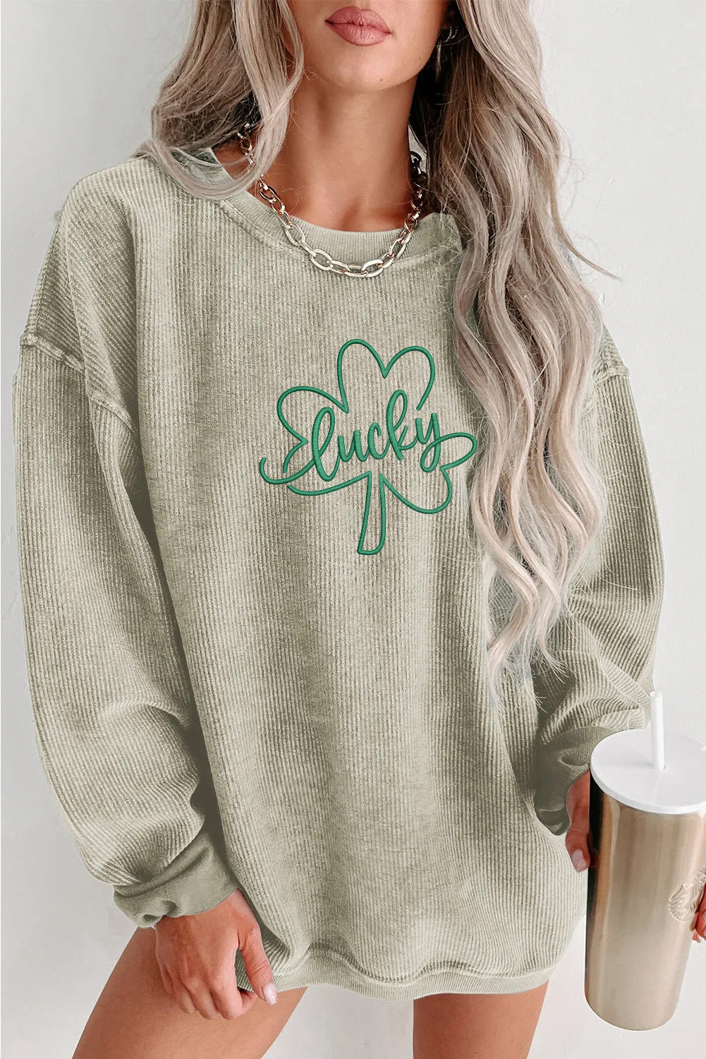 Saint Patrick’s Day Lucky Clover Graphic Sweatshirt