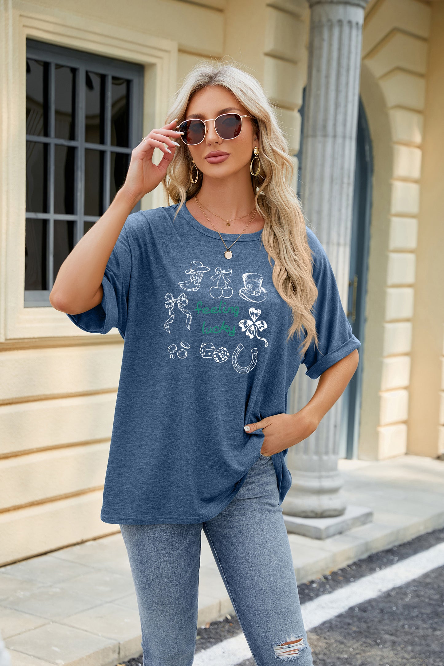 Saint Patrick’s Day Feeling Lucky Shamrock Graphic Tee