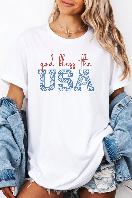 Independence Day God Bless USA Graphic Tee