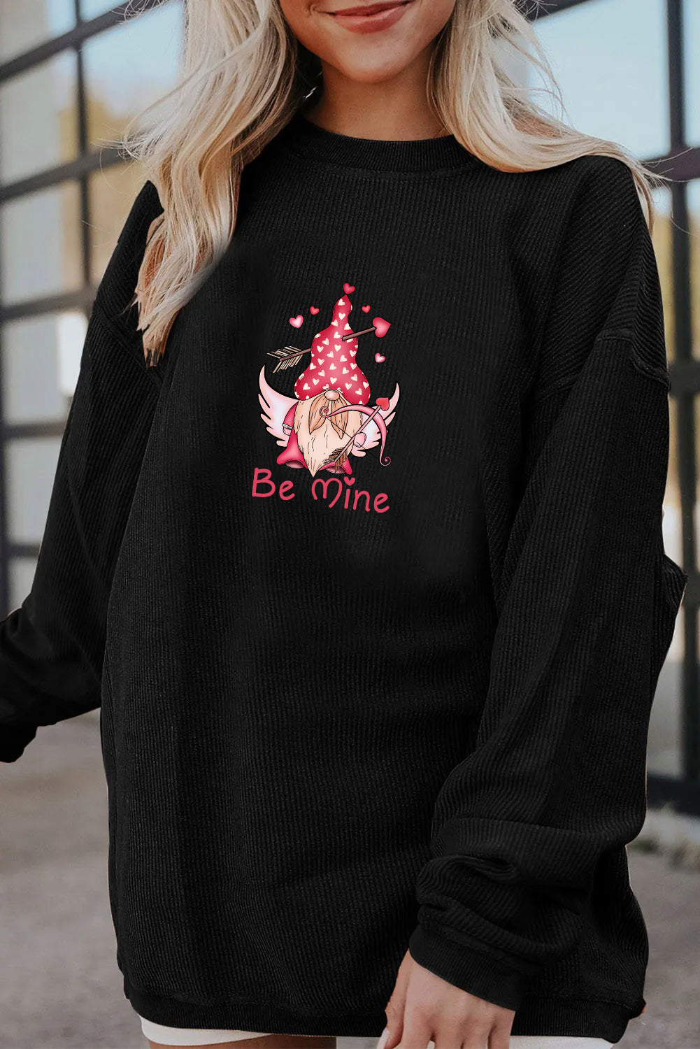 Valentine’s Day Be Mine Cupid Heart Graphic Sweatshirt