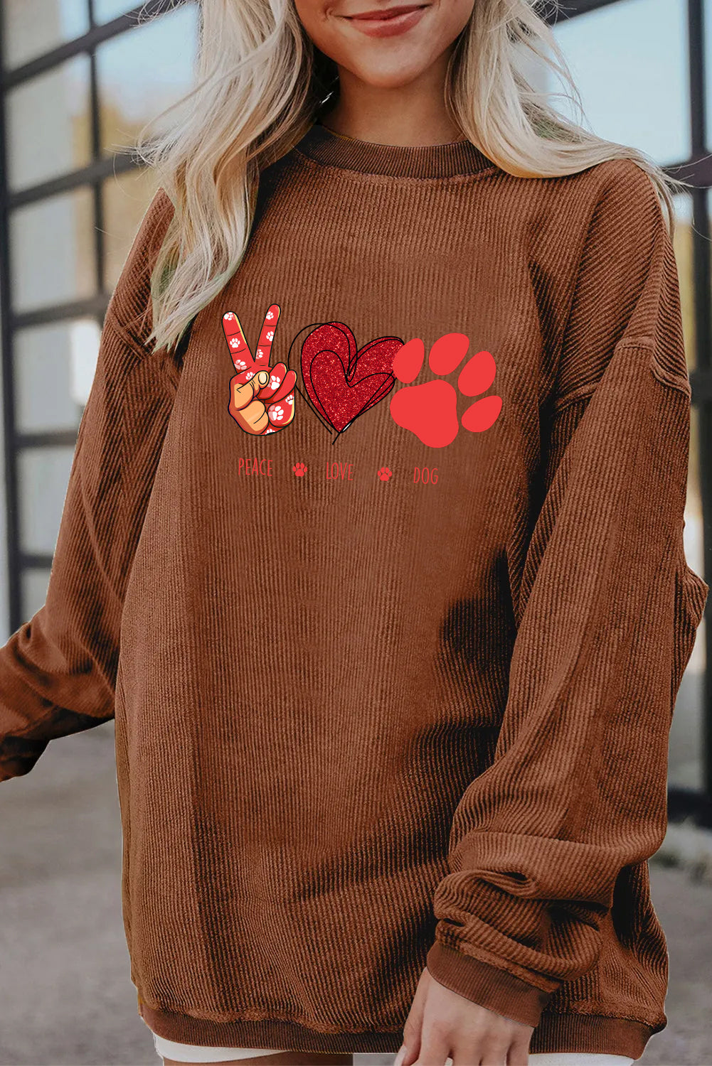 Valentine’s Day Peace Love Paw Dog Lover Sweatshirt