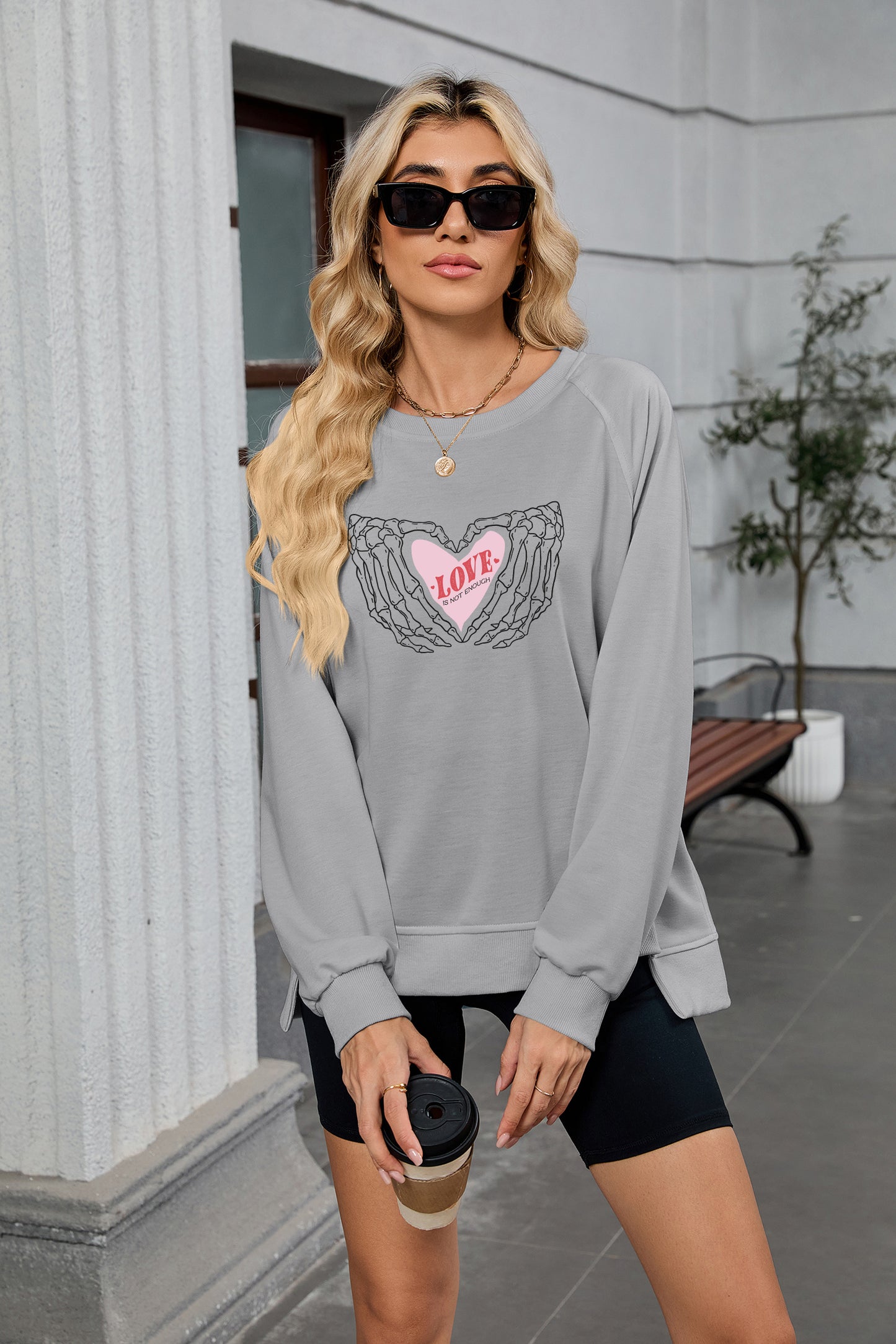 Valentine's Day Winged Heart Love Graphic Long Sleeve