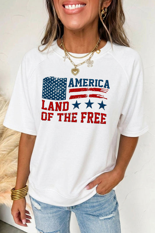 Independence Day Land of the Free Graphic Tee Top