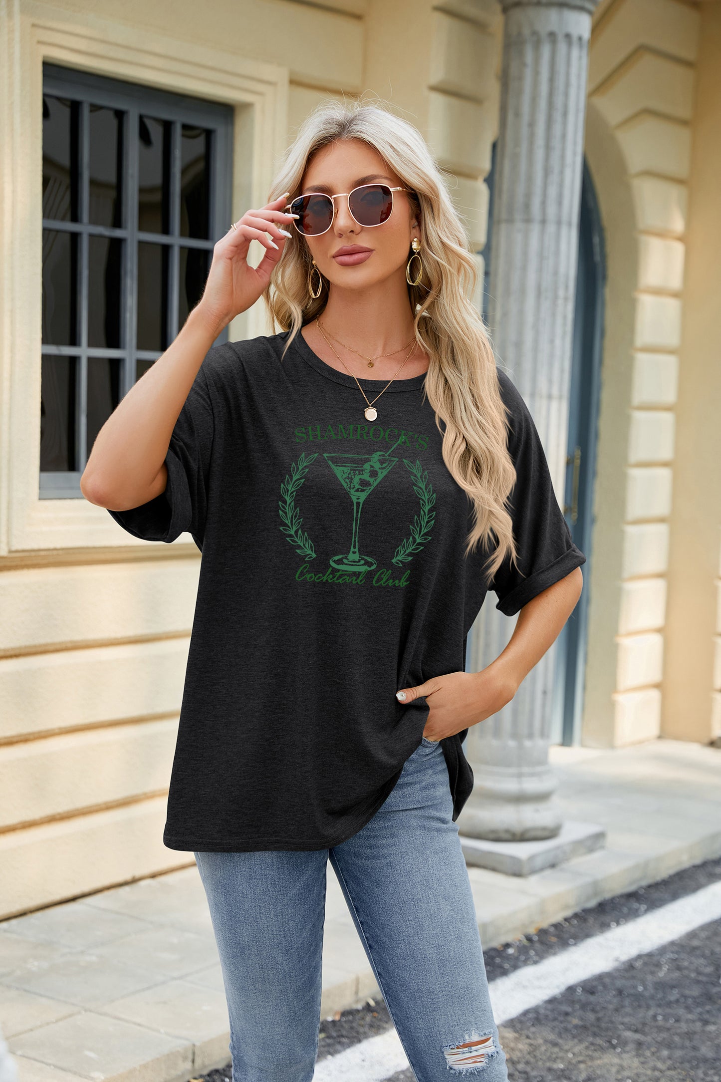 Saint Patrick’s Day Shamrocks Cocktail Club Graphic Tee