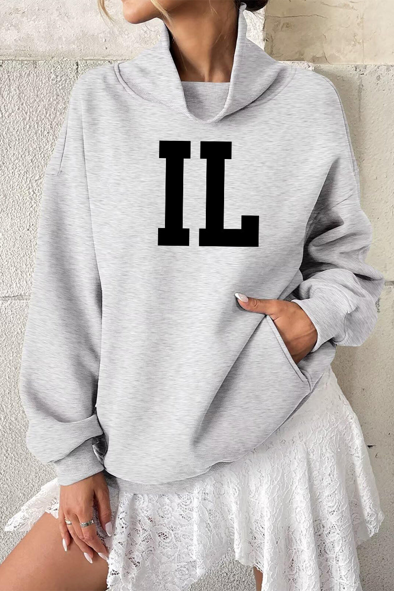Game Day Sweatshirt Oversized Collegiate State Letter Pullover