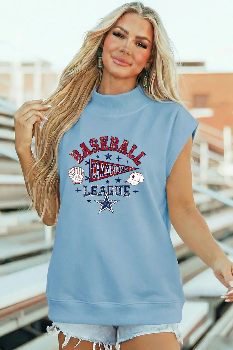 Baseball Graphic Polyester Tee Casual Game Day Trendy