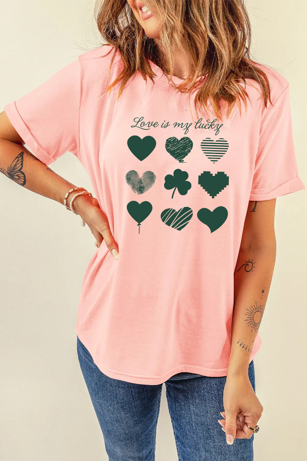 St Patricks Day Love Shamrock Heart Graphic T-Shirt