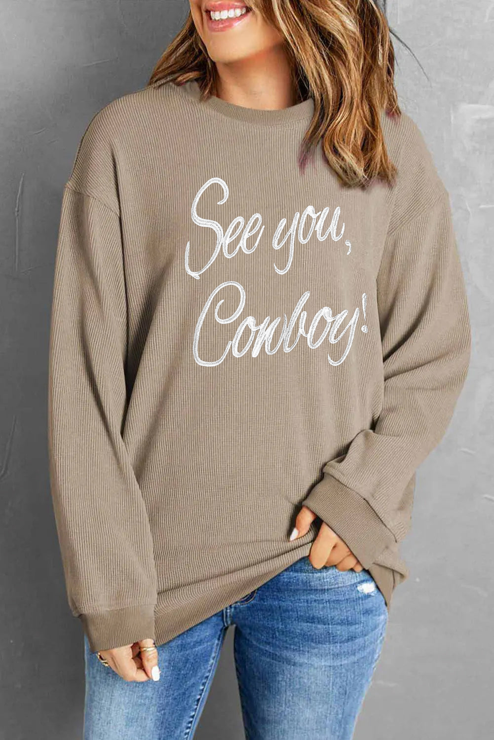 Western Cowboy Script Text Casual Sweatshirt