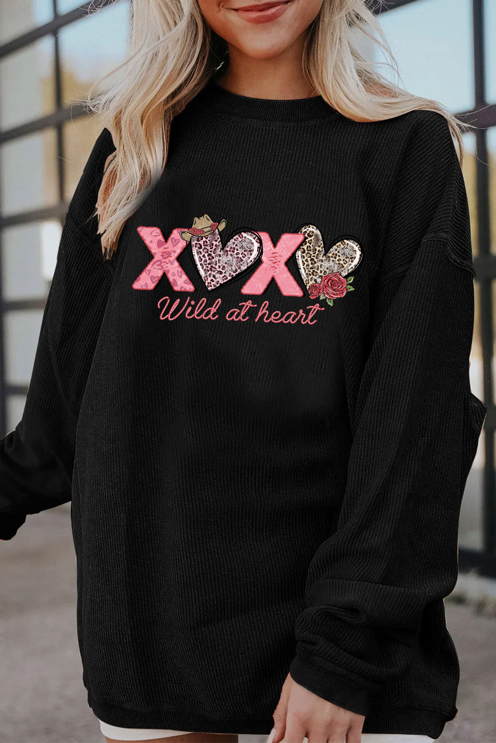 Valentine’s Day XOXO Wild at Heart Graphic Sweatshirt