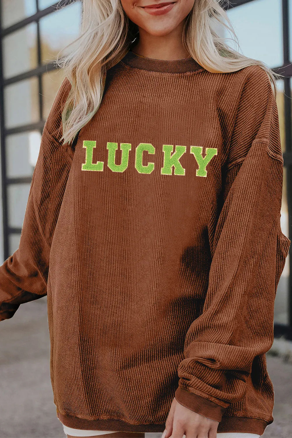 St Patricks Day Lucky Green Letter Sweatshirt