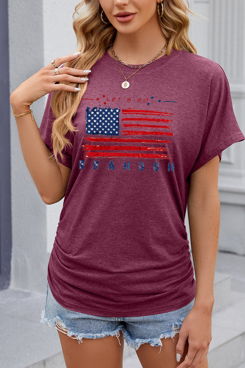 American Flag Slogan Graphic 4th of July Patriotic Tee