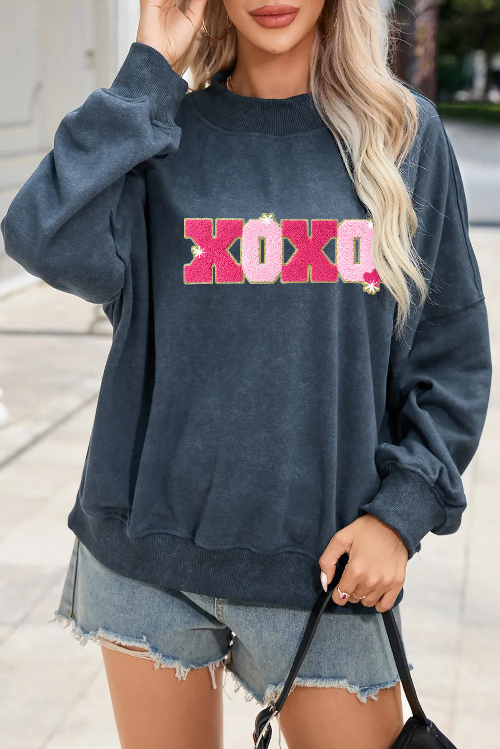 Valentine's Day XOXO Graphic Oversized Sweatshirt