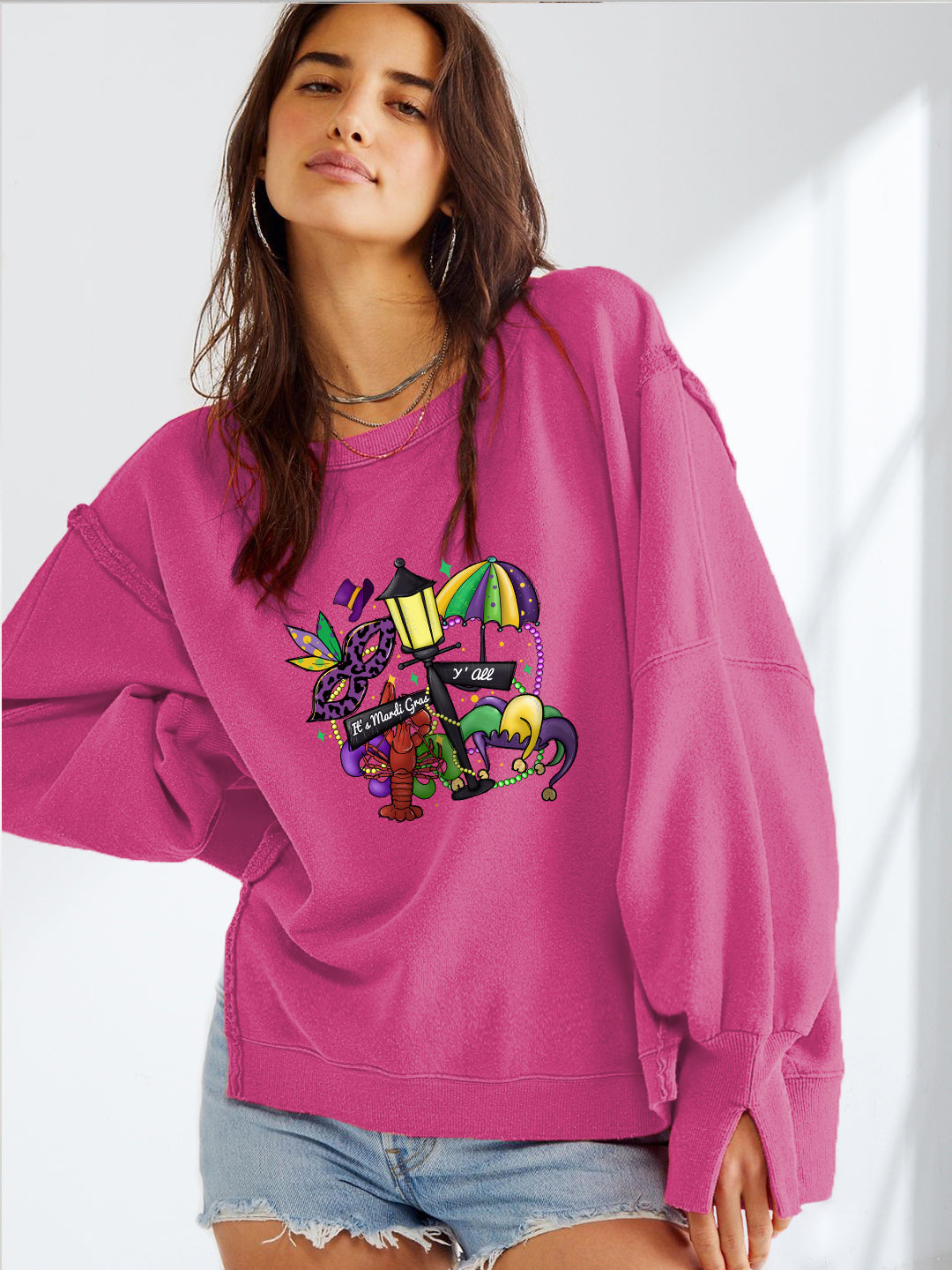 Mardi Gras New Orleans Carnival Graphic Pullover