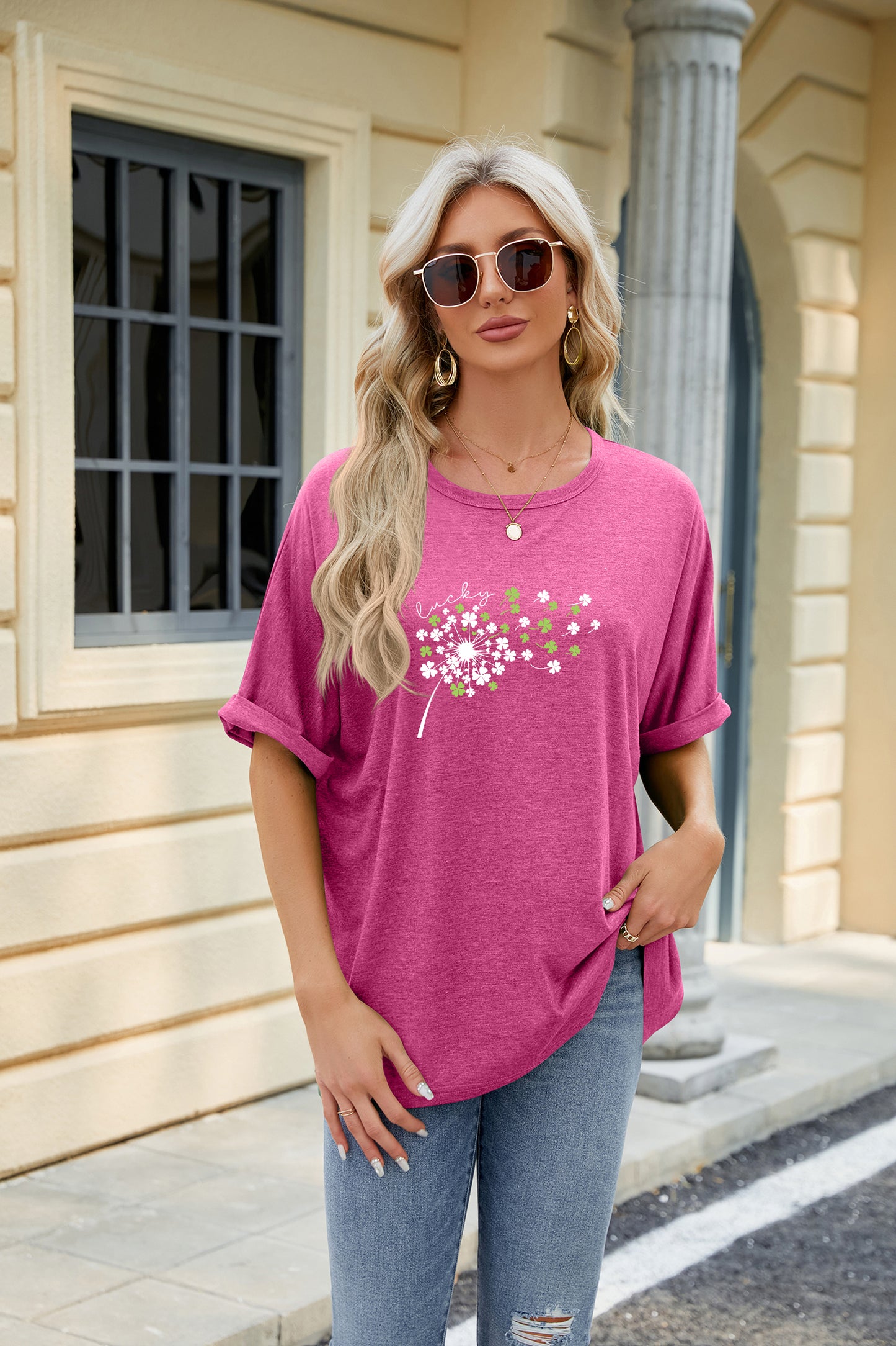 St Patrick’s Day Lucky Clover Dandelion Graphic Tee