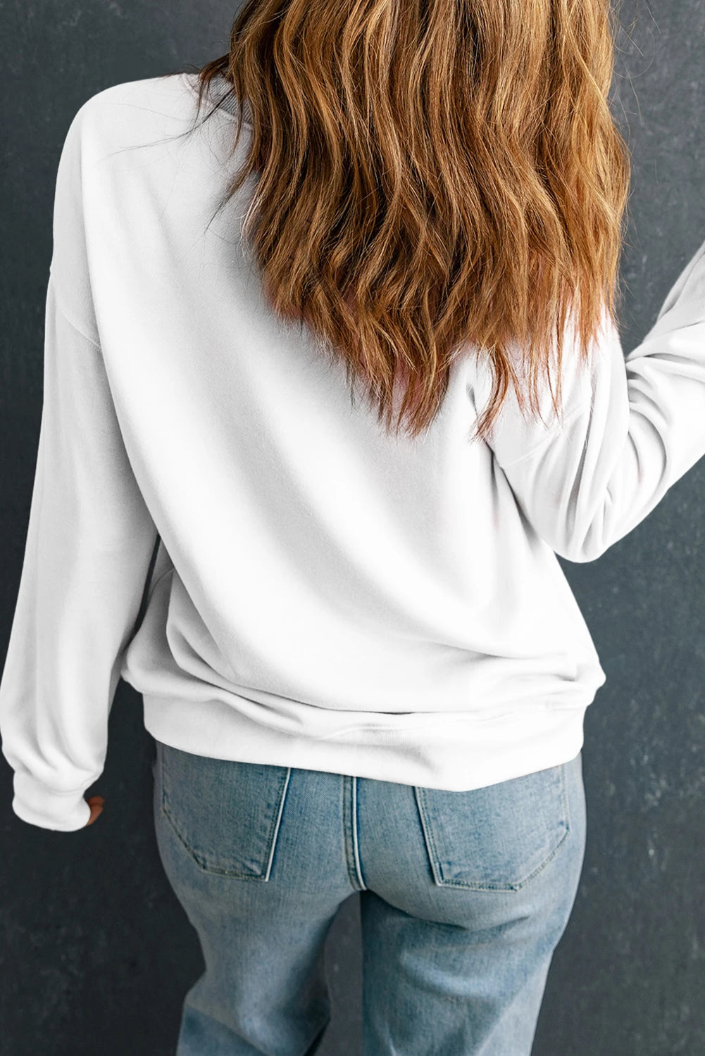 White Merry Christmas Cotton Blend Custom Graphic Sweatshirt