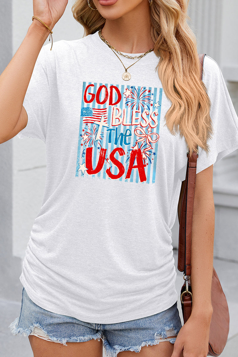 God Bless The USA Graphic Independence Day T Shirt