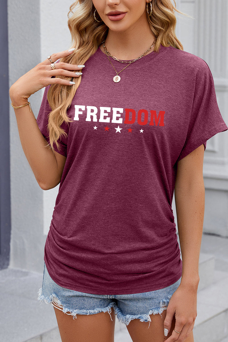 Freedom Graphic Patriotic Casual Summer T Shirt