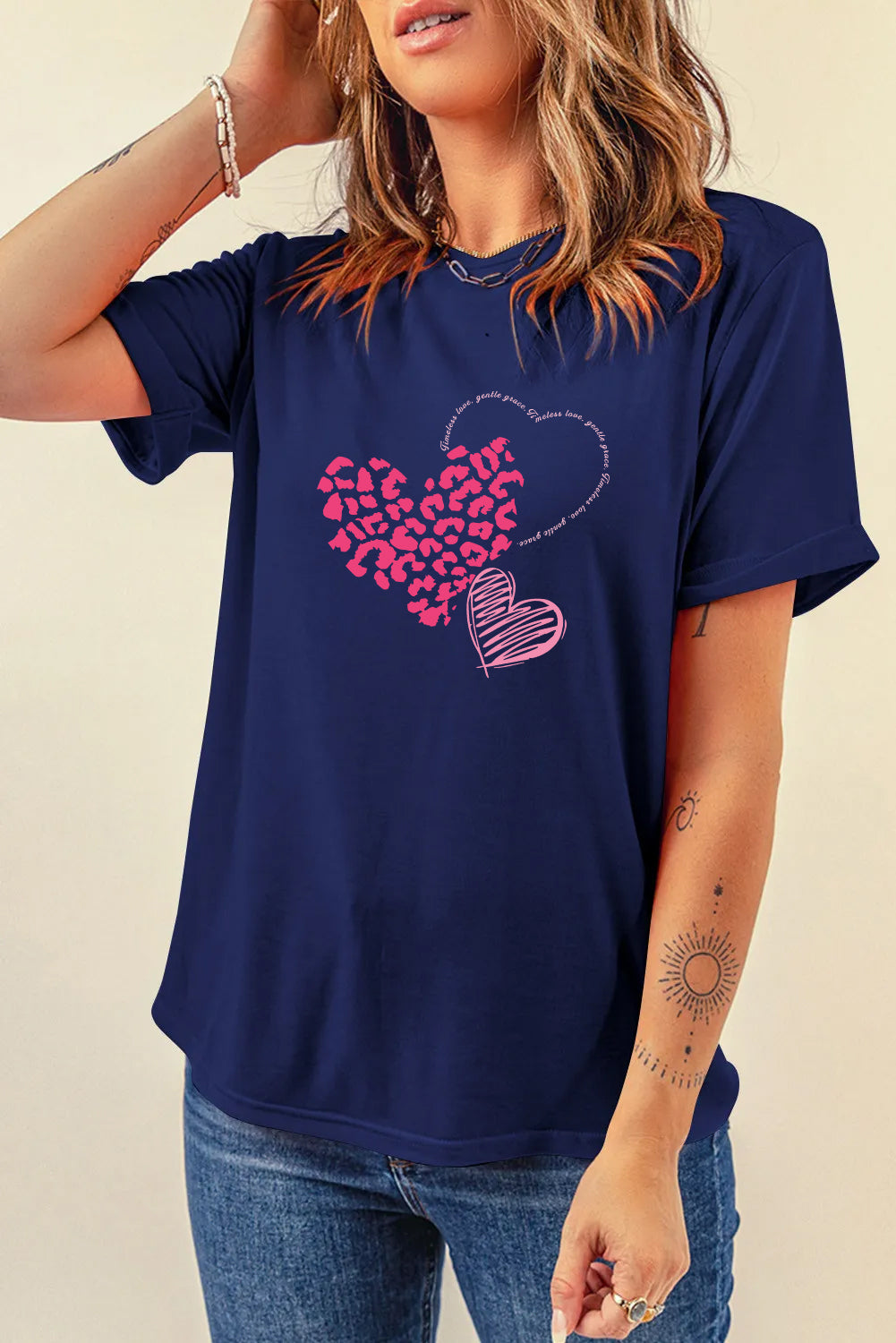 Valentine’s Day Leopard Heart Graphic Tee