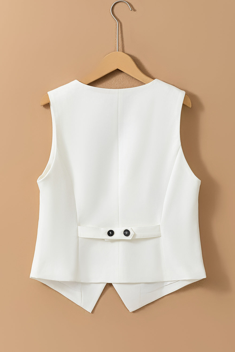 Solid Color Button up V Neck Suit Vest