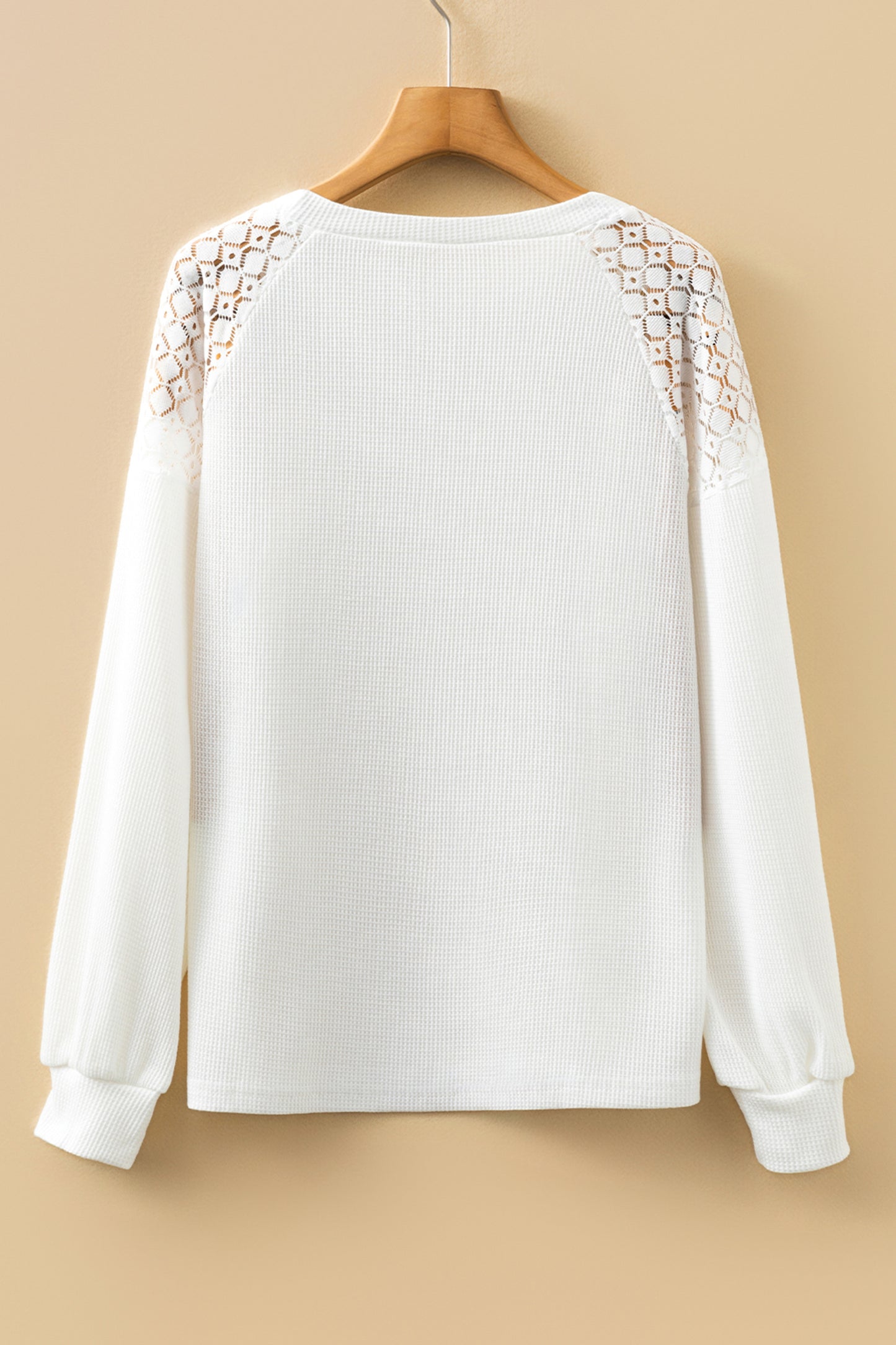Black Lace Long Sleeve Textured Pullover