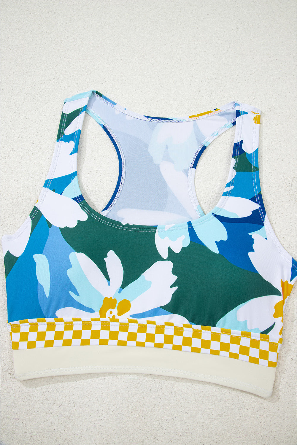 Green Floral Print Racerback Cutout High Waist 2pcs Bikini