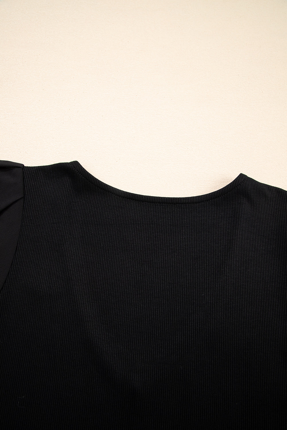 Red Dahlia Mesh Ruffled Sleeve Slim Fit V Neck Top