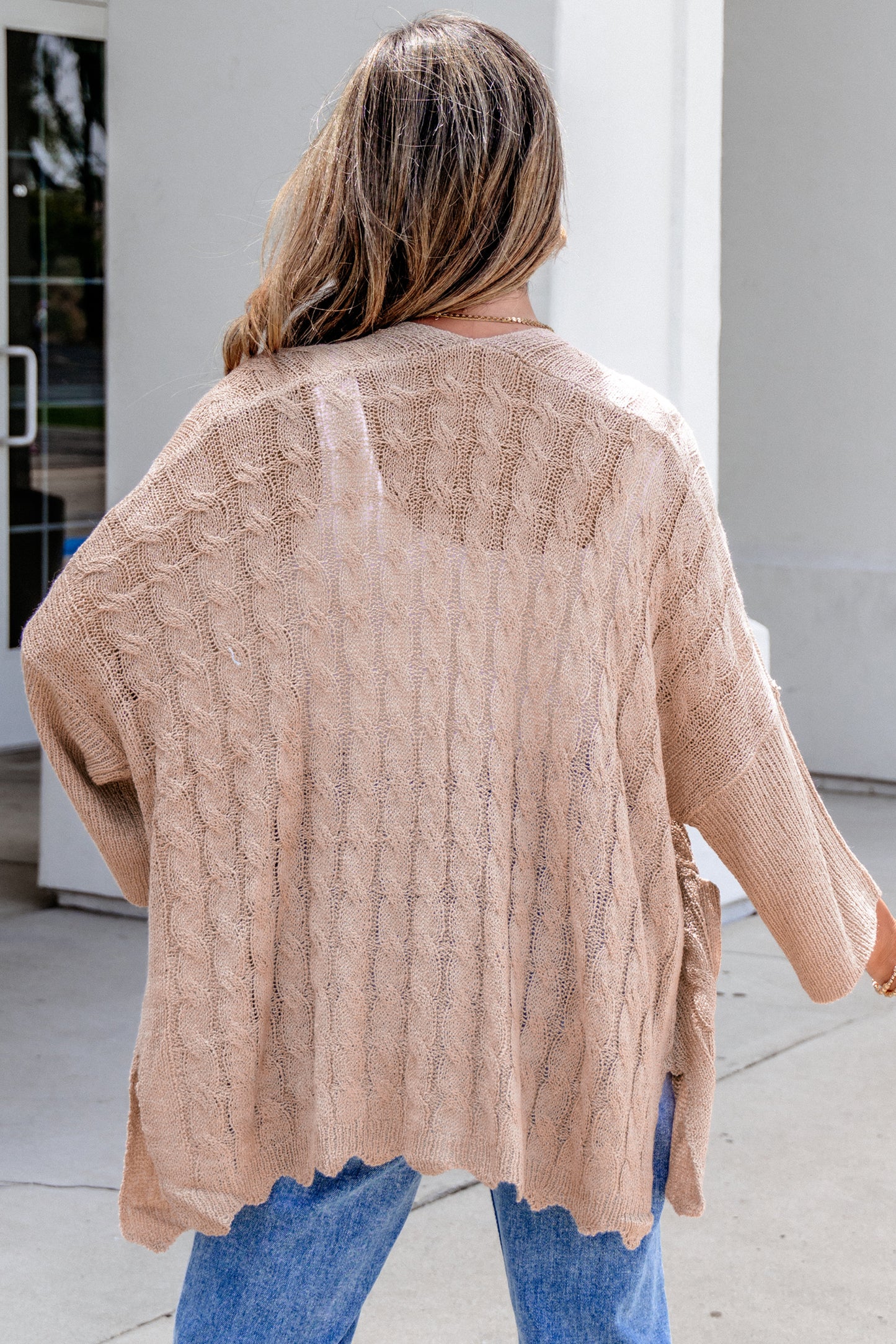 Open Knit Acrylic Cardigan Beach Boho Lightweight