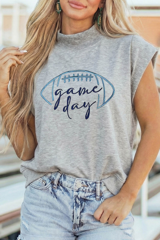 Game Day Cotton Graphic Tee Casual Football Fan Top