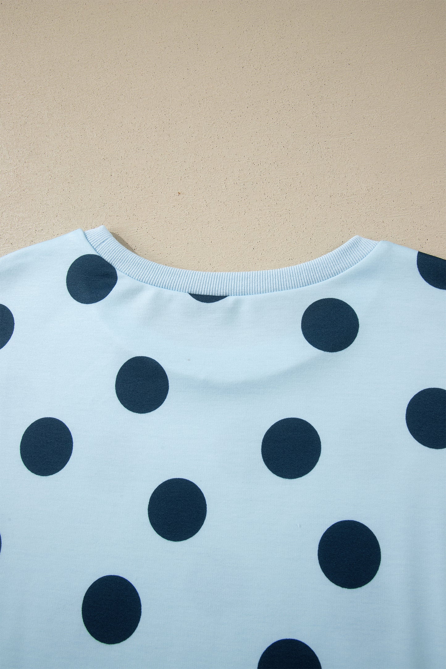 Black Polka Dot Print Loose Tee Drawstring Elastic Waist Short Set