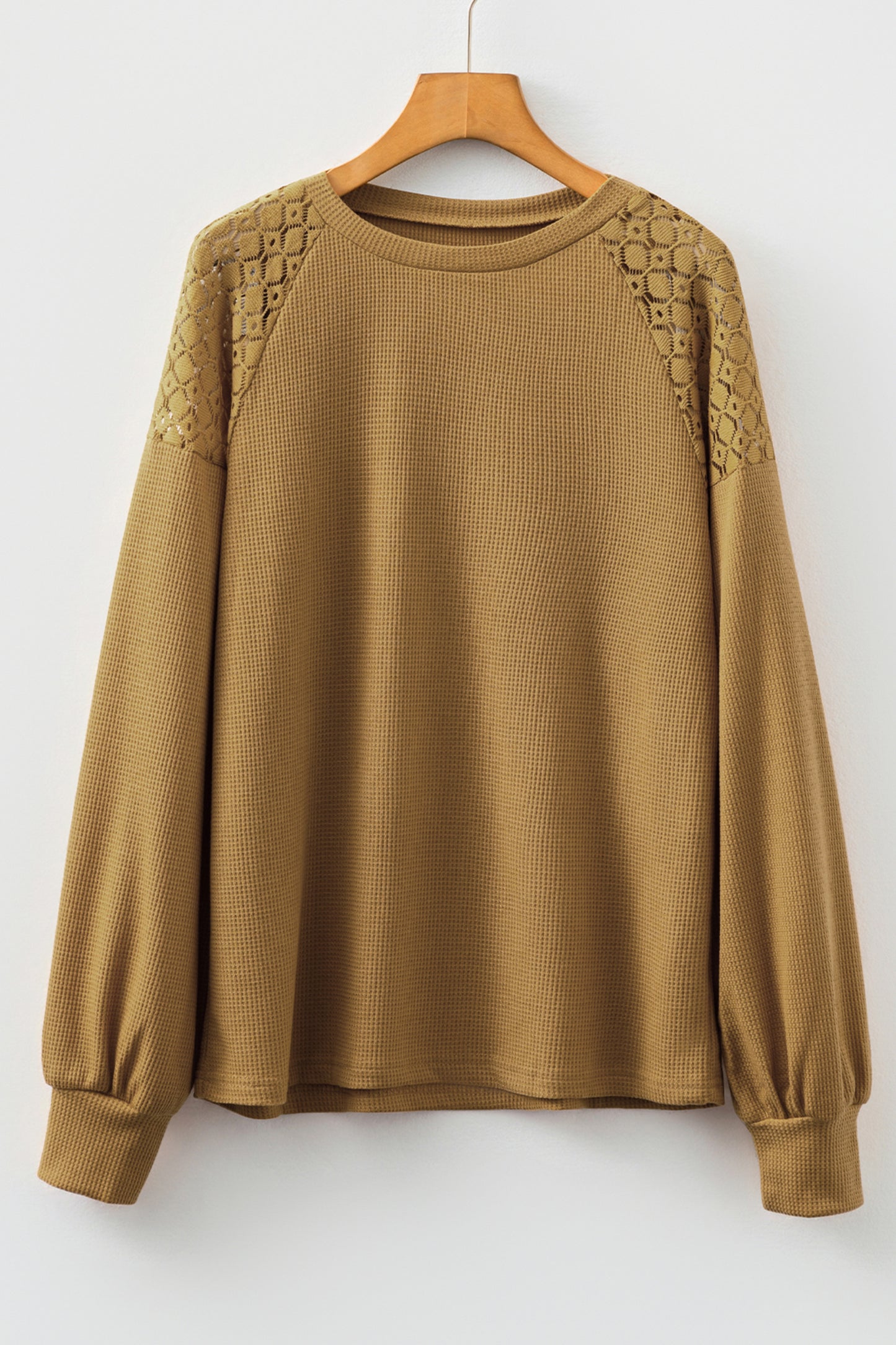 Black Lace Long Sleeve Textured Pullover