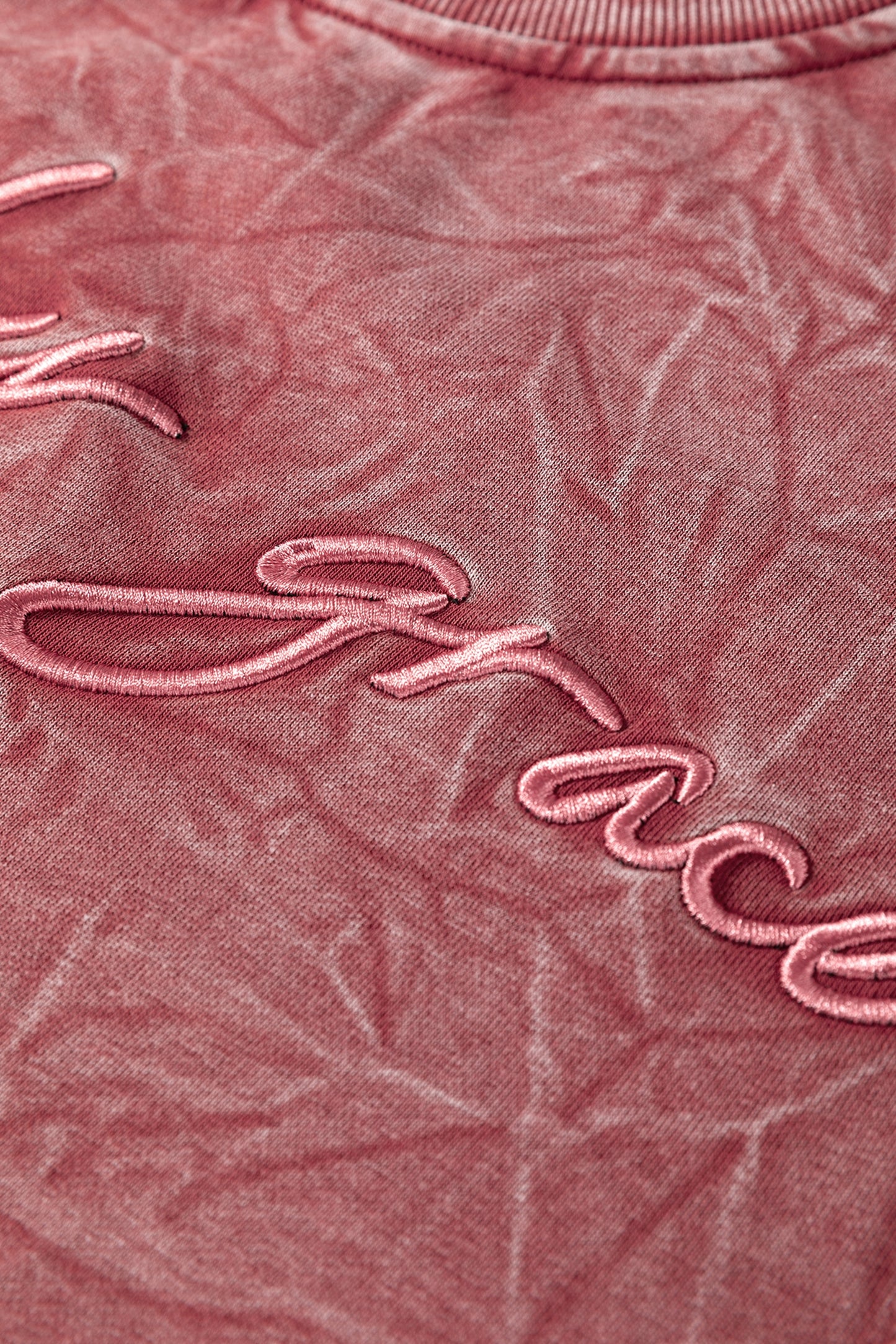 Saved by grace Letter Embroidery Mineral Wash Loose Sweatshirt