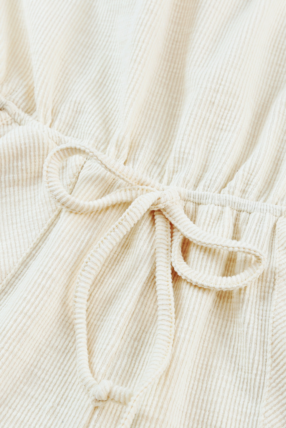 Gray Ribbed Elastic Waist Romper