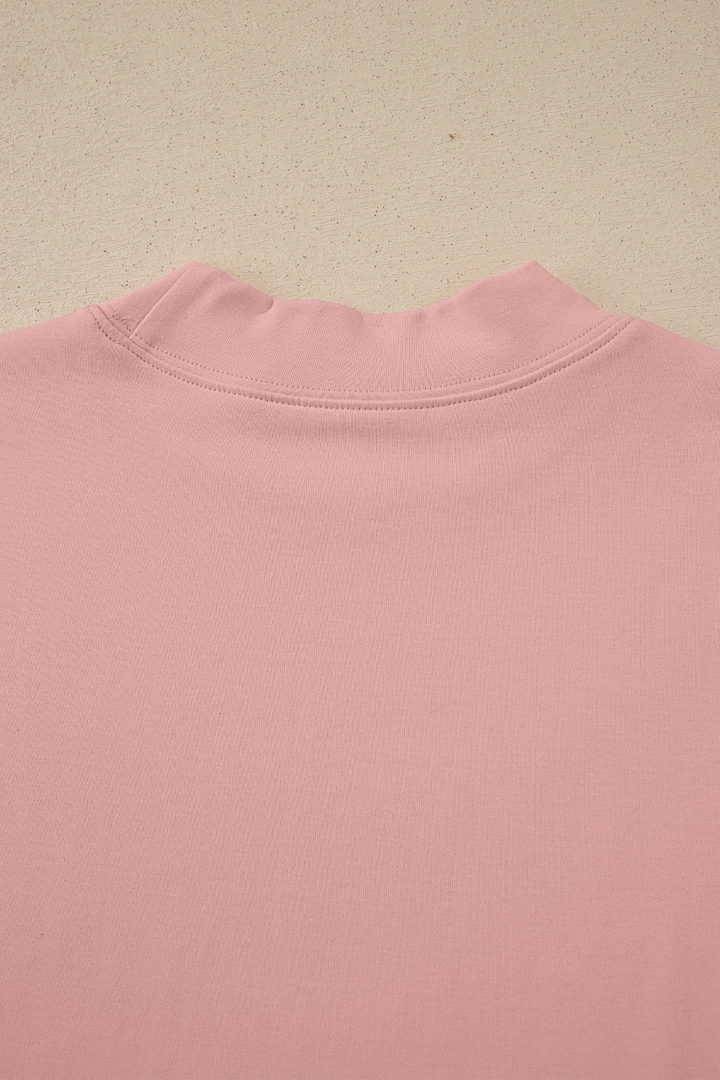 Solid Cotton Tee High Neck Oversized Casual Top