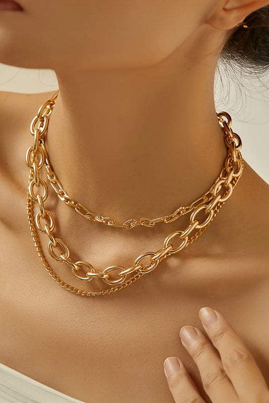 Gold Plated Chain 3pcs Necklace Set