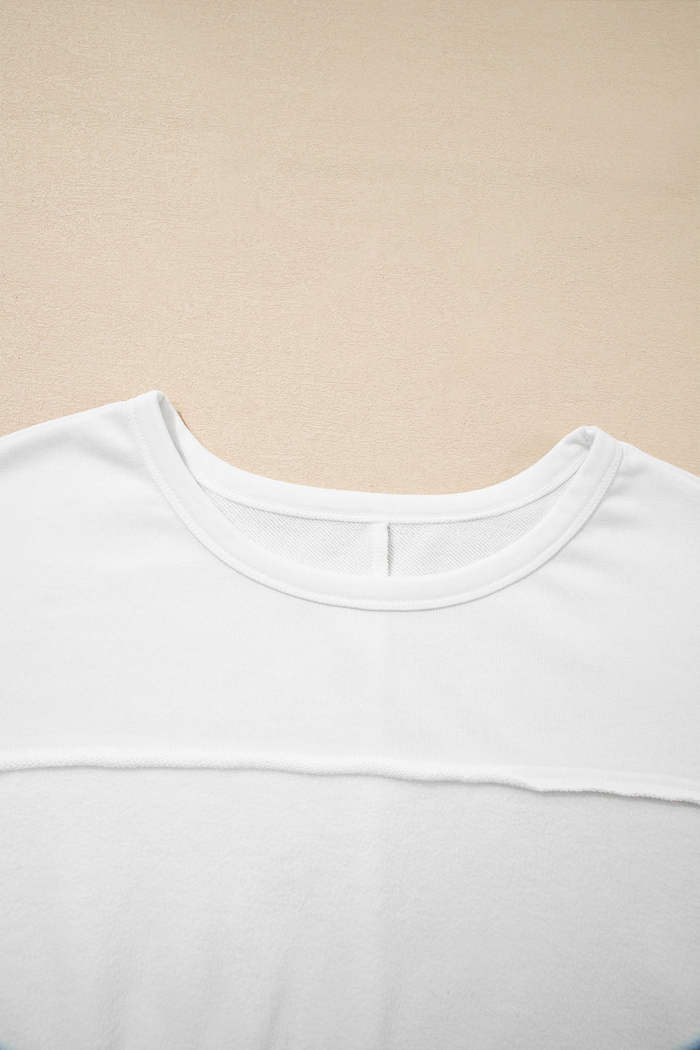 White Textured Raw Seam Plus Size Pullover Top and Drawstring Pants Set