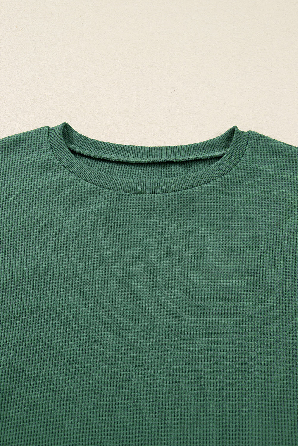 Orchid Mist Solid Color Raw Seam Patchwork Ribbed Drop Shoulder Sweatshirt