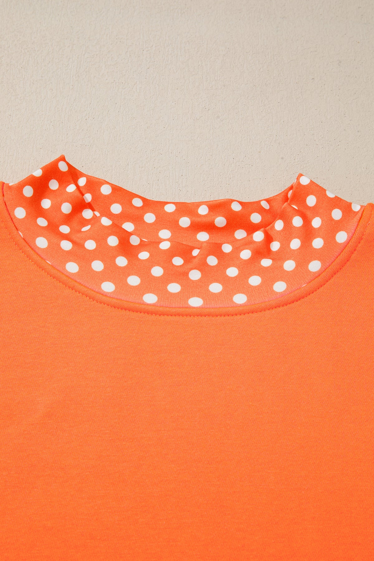 Red Polka Dot Patchwork Round Neck Plus Size Sweatshirt