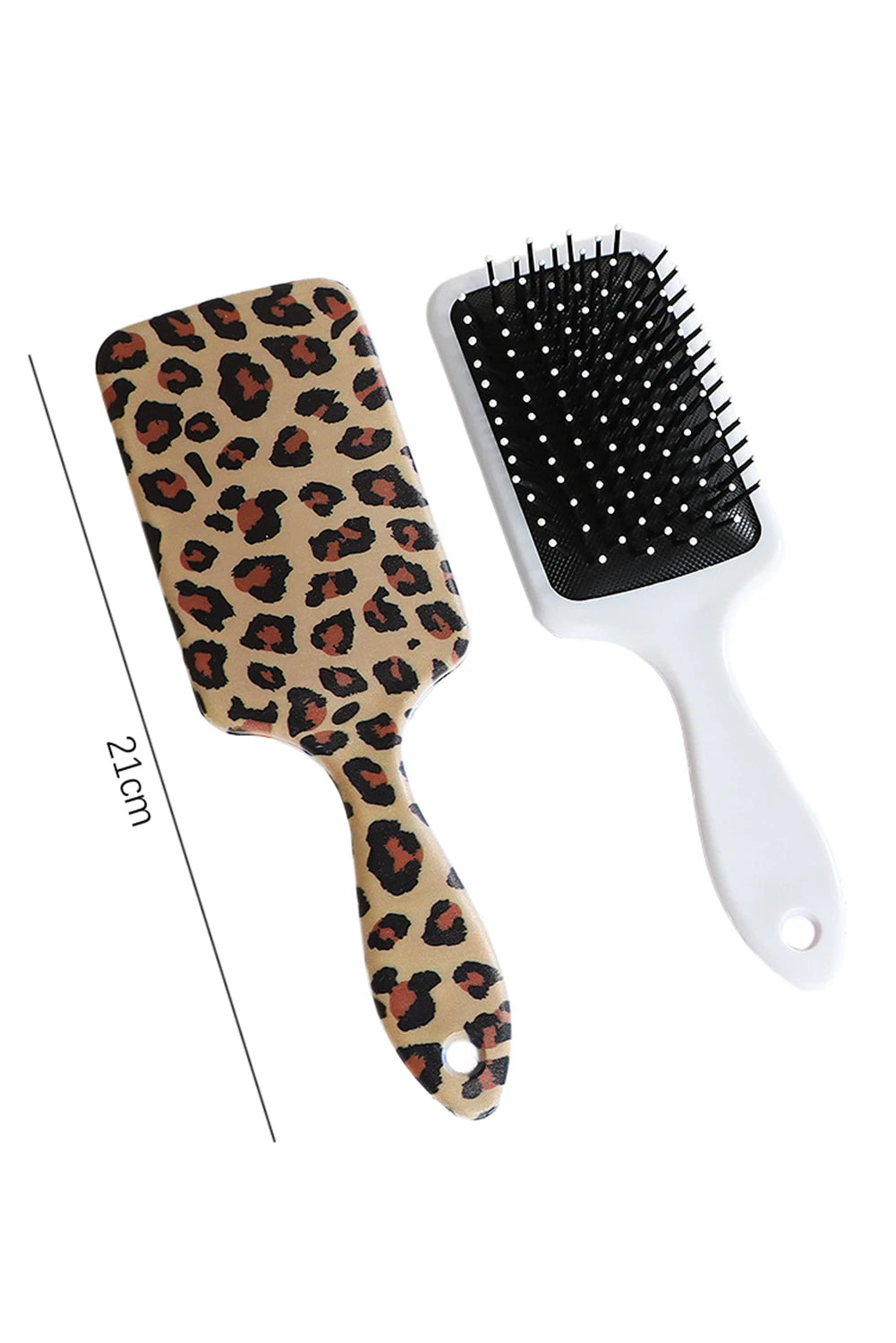 Camel Leopard Print Large Detangle Paddle Air Cushion Comb