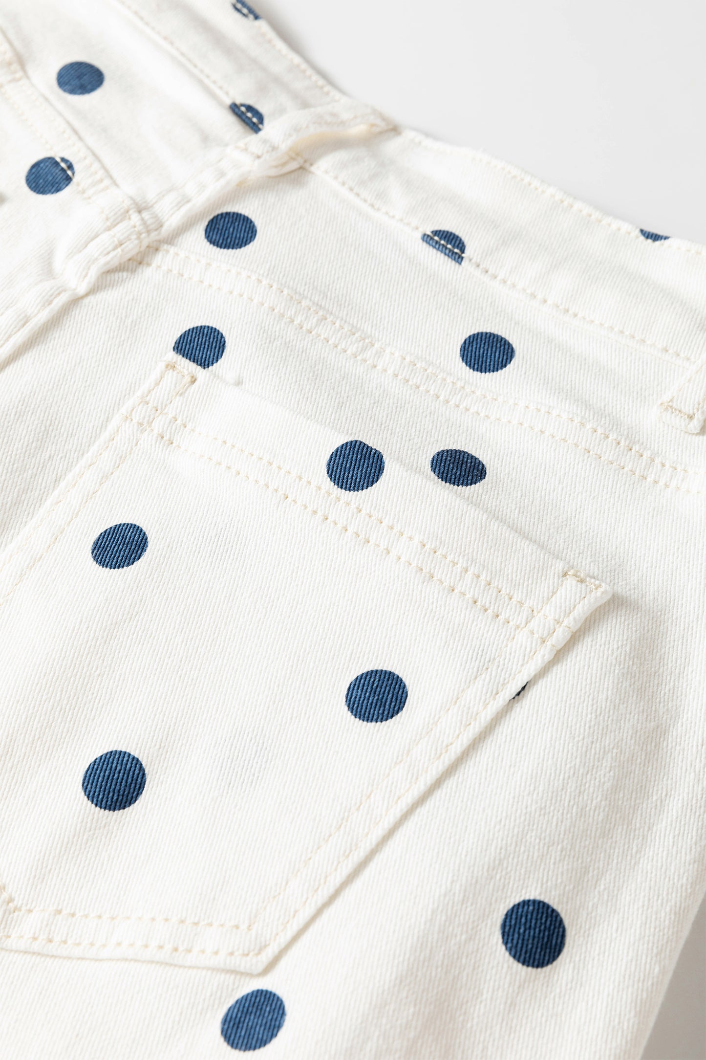 Polka Dot Cotton Jeans Casual High Waist Wide Leg