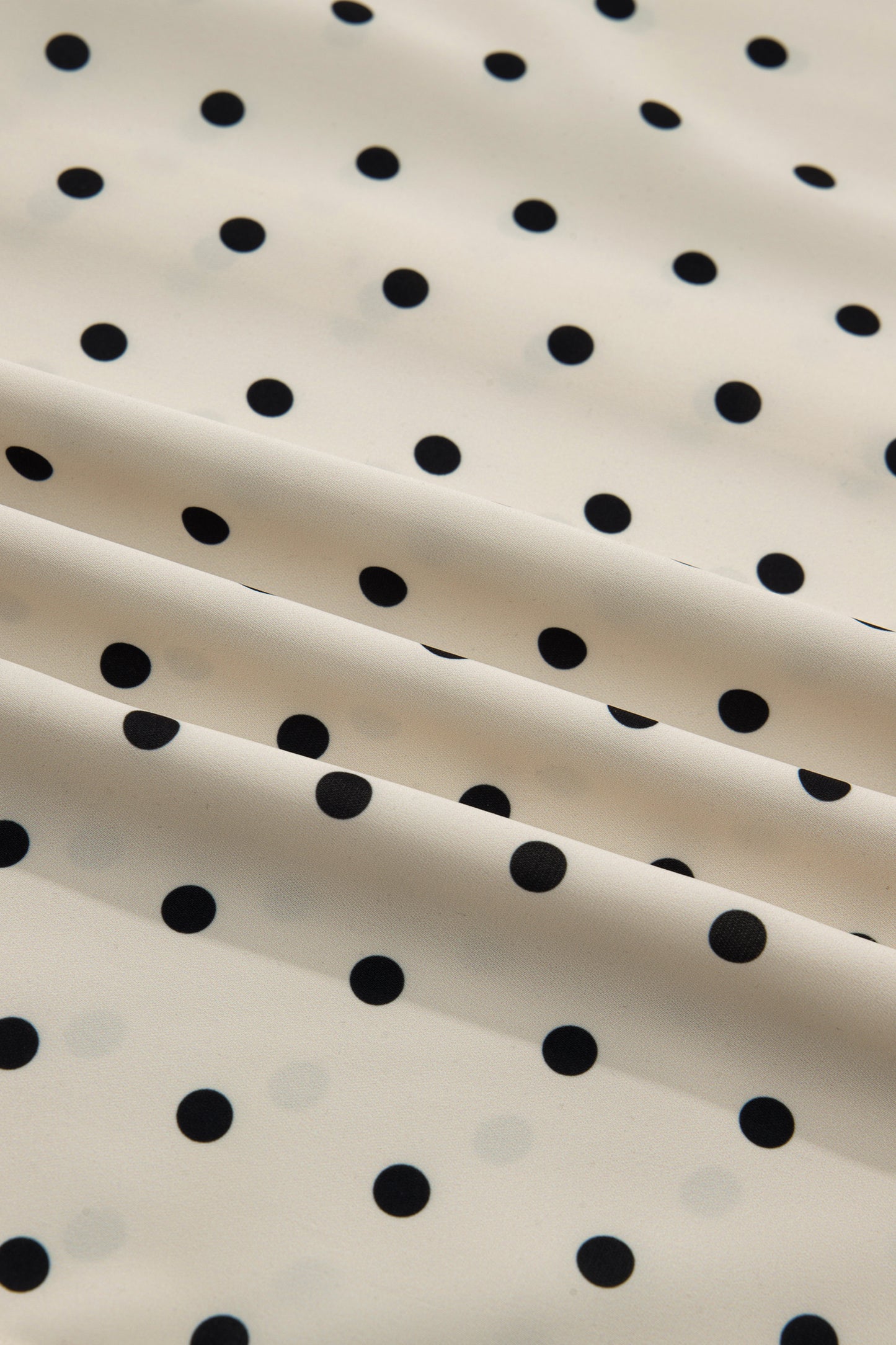 Apricot Plus Size Polka Dot Print Button Detail Short Sleeve Babydoll Blouse